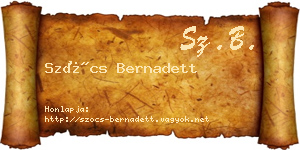 Szőcs Bernadett névjegykártya